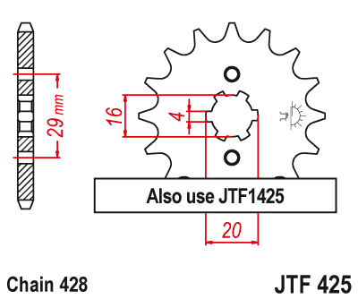 JT SPROCKETS gear wheel JTF425.17 (42517jt)